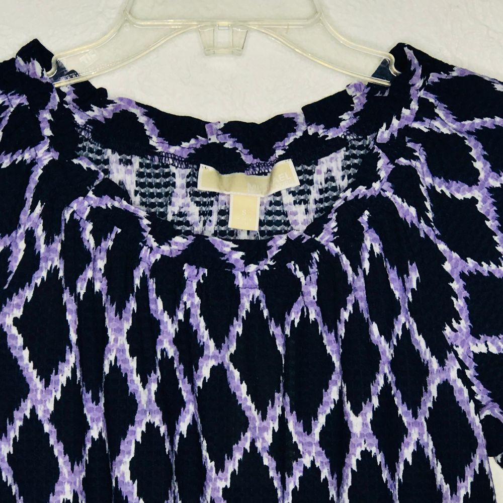 MICHAEL Michael Kors Off the Shoulder Top Blue - Picture 3 of 7
